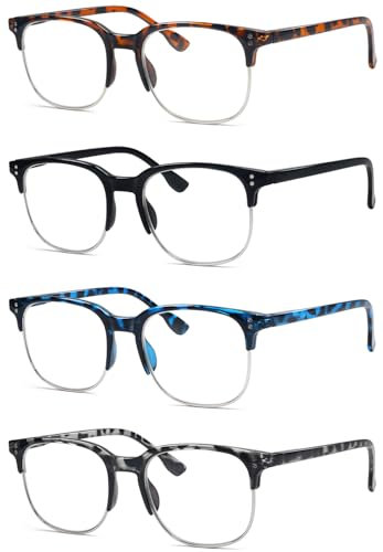 Eyekepper Lesebrille Damen Herren 4er-Pack Design Halbrahmen Lesebrillen +2,00