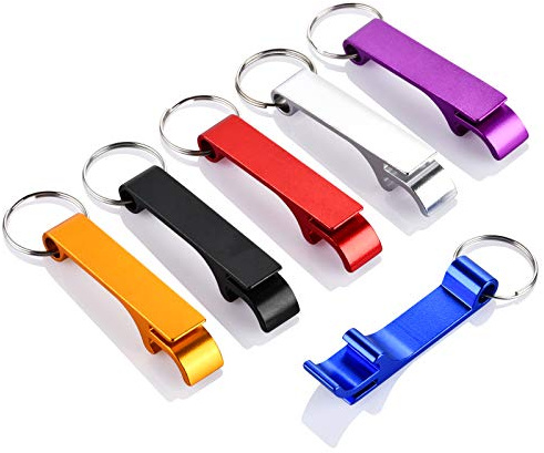 Mcyye 6PCS Colorful Mcyye Beer Bottle Openers, Premium Metal Keychain Bottle Opener, Beverage Bottle Opener for Men, Women, Small and Practical, Easy to Carry, Open the Lids of Beer Bottle Easily