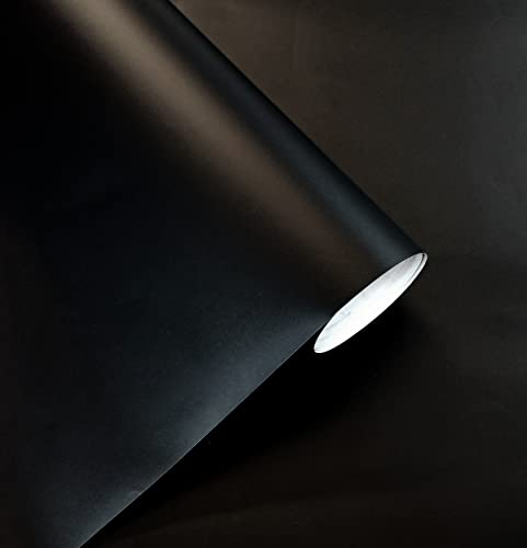 Papier Adhesif pour Meuble Noir Mat Film Adhesif pour Mur Cuisine Fenêtre Toilette Cristal Vinyle Decoratif Impermeable Stickers Meubles 40x300 cm