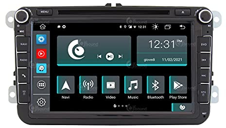 Autorradio de Ajuste Personalizado para Volkswagen Android GPS Bluetooth WiFi Dab USB Pantalla táctil Full HD 8 procesador de 8 núcleos y comandos de Voz