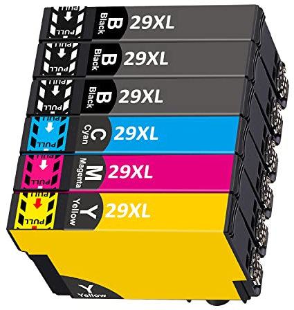 29XL Tintenpatronen Kompatibel für Epson 29 XL Druckerpatronen für Epson Expression Home XP-352 XP-332 XP-342 XP-235 XP-245 XP-255 XP-335 XP-345 XP-355 XP-432 XP-435 XP-442 XP-445 XP-452 (6er Pack)