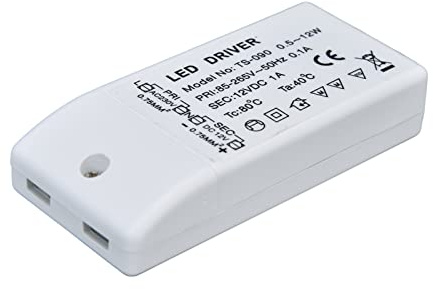 12W 12V DC 1A LED Driver Transformateur de Puissance Transformateurs Basse Tension ABS LED Driver Dimmable LED Lamp Courant Constant Drive Power AC 85‑265V pour Tous Les Appareils LED