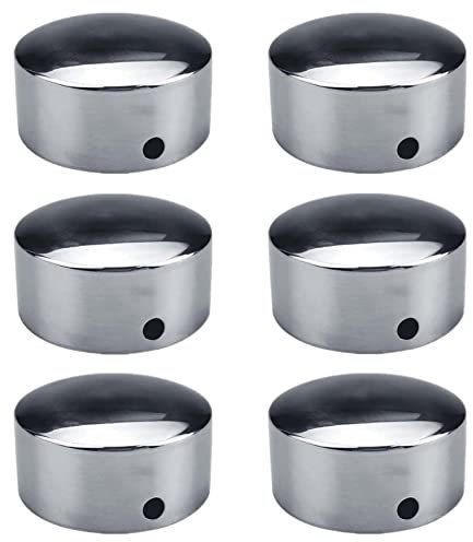 6pcs Endkappe für handlauf 60mm aus Edelstahl, Deckel am Ende der Treppengeländer, runde Endkappen für handlauf holz, abdeckung des handlaufs, Montageschrauben im Lieferumfang enthalten