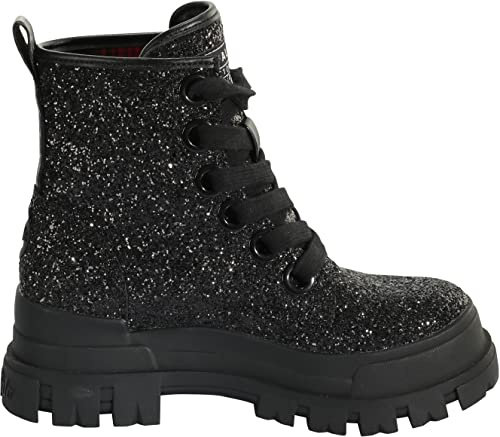 Buffalo Aspha Laceup Hi - Vegan Glitter - Schwarz Kunstleder 39 EU