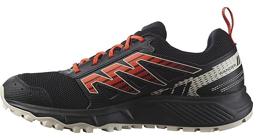 Salomon Wander Herren Trailrunningschuhe, Outdoor-bereit, Komfort durch Dämpfung, Sicherer Fußhalt, Black, 44