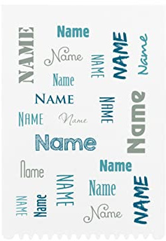 Herz & Heim® personalisierter Eiskratzer/Kunststoff/verschiedenen Motive / 10 cm x 14 cm (Name in versch. Schriftarten Blau)