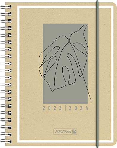BRUNNEN Schülerkalender „Jungle Leaf“ 2023/2024 2 Seiten = 1 Woche A6 natur