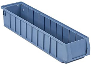 Regalkasten 500 SN mit Etikett & Schutzhaube | HxBxT 9x11,7x50cm | 3,5 Liter | Sichtlagerkasten, Sortimentskasten, Sortimentsbox, Kleinteilebox