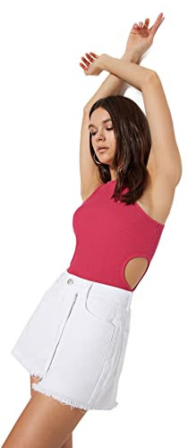 Trendyol Mujer Body de Punto Liso, Fucsia, M