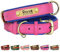Beirui Genuine Leather Dog Collars Personalised,Soft Padded Leather Dog Collar,Custom Heavy Duty Dog Collar with Metal Hardware, Engrave Name Plate Adjustable Small Medium Large Dog-L,Rose 35-45cm
