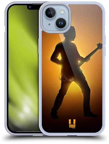 Head Case Designs Estrella De Rock Intérpretes de Silueta Caso de Gel Suave Compatible con Apple iPhone 14 Plus