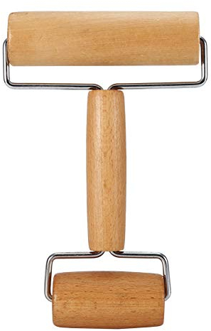 Lwuey Klein Teigroller Holz, Nudelholz Rollstab für Bäcker Fondant Pie Pizza Cookie Nicht Haftende Teigrolle T förmiges Back Werkzeug Kuchen Backwaren Kekse Brotkruste Pasta Tortilla Handwerk Ton