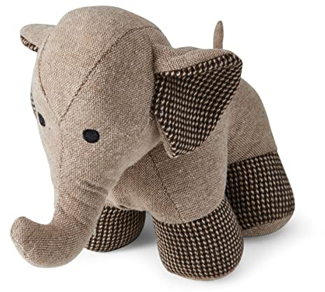 Elements Türstopper, 27 x 29 x 20 cm, Braun, Tweed, Elefanten-Beschwerungsstoff, 27 x 20 cm