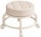 F Fityle Tabouret de siège à roulettes Rond Bas Tabouret de pédicure roulettes pivotantes universelles Confortables Mini Tabouret Chaise pivotante pour Bureau, Blanche