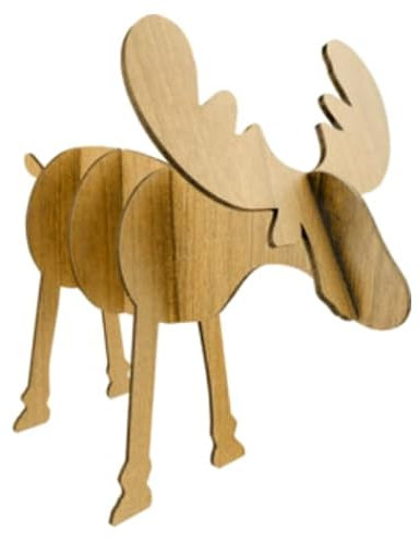 Deko-Elch zum Zusammenstecken und Basteln | Holzelch Ole | Maße: ca. 50 x 40 cm | Weihnachtsdeko aus Holz