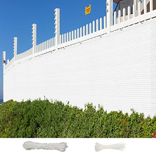 NINGBAI Sichtschutzmatte Sichtschutzzaun 135 x 250 cm 95% Privatsphäre, Winddicht UV-beständig Balkon Sichtschutz Balkonbespannung HDPE 220g/m², Leicht Transparent für Terrasse und Zaun, Weiß