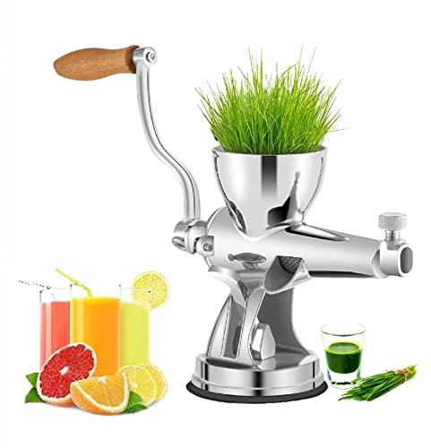 KELUNIS Exprimidor Manual de Hierba de Trigo, exprimidor doméstico de Acero Inoxidable Pesado de Jengibre, apio, Manzanas, Uvas y Otros exprimidores saludables con Base de Ventosa