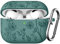 Easuny Flower Engraved Case Compatible with AirPods Pro 2 Case Cover 2022, Soft Silicone Case for Apple AirPods Pro 2nd/1st Generation, Shockproof Case with Carabiner [Front LED Visible], Pinegreen