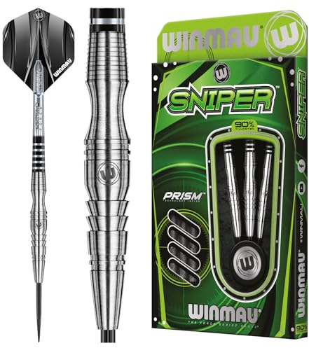 WINMAU Sniper 25 Gramm Professionelles Wolfram-Dart-Set mit Flights und Schäften (Shafts)