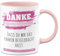 Tassenbrennerei Tasse - Danke, dass Du mir das Fahren beigebracht hast. - Kaffeetasse für Fahrlehrer - Geschenk Fahrschule als Abschiedsgeschenk - Danke (Rosa)