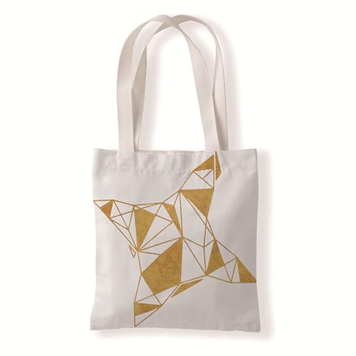 Siebe Stoffbeutel 33X37 Gelbe Und Weiße Geometrie Baumwolltasche Jutebeutel,Stoffbeutel Mit Zwei Langen Henkeln,Stofftasche Faltbar,Wiederverwendbare Jutebeutel