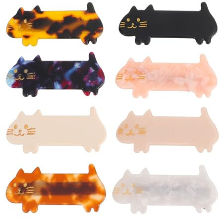 FRCOLOR 8 Pièces Épingle à Cheveux Chat Jolies Barrettes à Cheveux Pinces à Cheveux Pour Femmes Barrettes Poils De Chat Barrettes à Motif Animalier Tons De Terre Positionner Manquer Le Fer