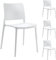 PAPATYA Joy-S 4er-Set Designer- Kunststoffstuhl, 200 kg belastbar, Leichter stapelbar Gartenstuhl, wetterfester Balkonstuhl, Terrassenstuhl, Hotelstühle, Restaurantstühle, Stapelstuhl (Weiß)