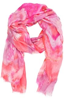 QUEEN HELENA Sciarpa Morbida Leggera Stola Avvolgente Foulard Girocollo a Fantasia Elegante Donna SC026 (Fucsia)