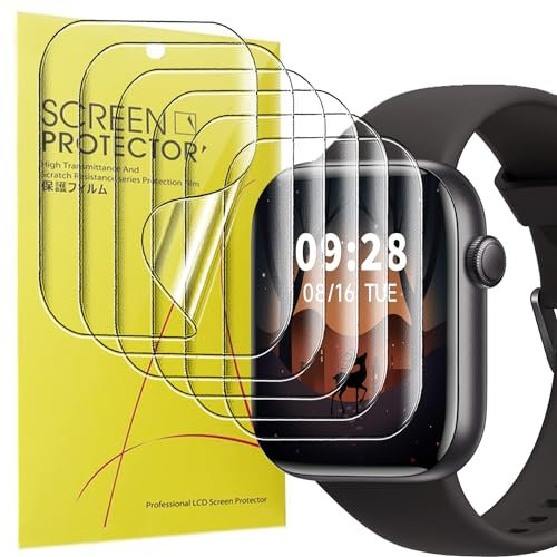 Blueshaweu Compatible for AcclaFit P5 SmartWatch 1.85 Screen Protector, [6 Pack] Full Coverage TPU Clear Film Compatible with AcclaFit Smart Watch P5 1.85 inches (6 Pack)