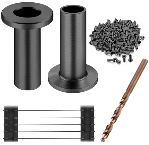 CKE Lot de 100 manchons de protection en acier inoxydable T316 pour système de rampe d'escalier de 0,3 cm, 5/32 ou 3/16, noir