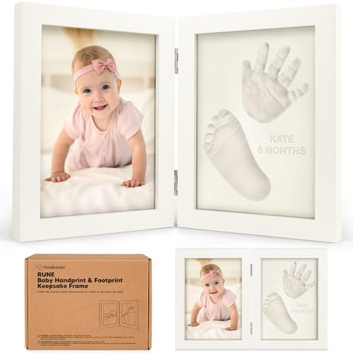 KeaBabies Set d'empreintes de mains et pieds de bébé - Cadeaux pour bébés filles et garçons - Set d'empreintes personnalisées de pieds de bébé