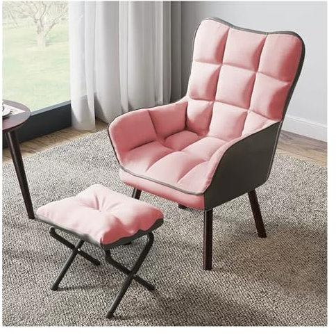 JAVYPPT Sessel, Wohnzimmer-Liegestuhl, Moderne Samtstoff-Stühle, Ottomane, Bequeme, klappbare Chaiselongue, gepolsterte einzelne Freizeit-Armlehnen