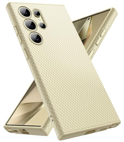 JETech Grip Case for Samsung Galaxy S24 Ultra, Soft TPU Slim Fit Protective Phone Cover with Camera Lens Full Protection, Shockproof (Titanium Yellow)