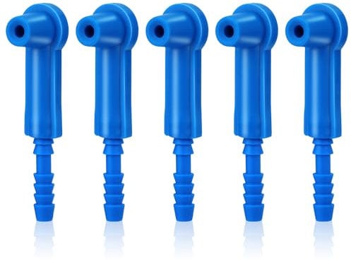 5pcs Brake Fluid Bleeder Bleeding Connectors, Exchange Tool Connector Brake Bleeder Adapter Kit Oil Pumping Pipe Changer Replacement Automotive Quick Brake Oil Exchange Tool for Cars Vehicles(Blue)
