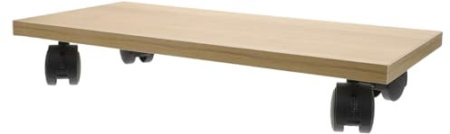 SHINEOFI Soporte De Madera para Computadora De Escritorio con Ruedas Y 4 Patas Estables Que Protegen Su CPU De Colisiones Accidentales