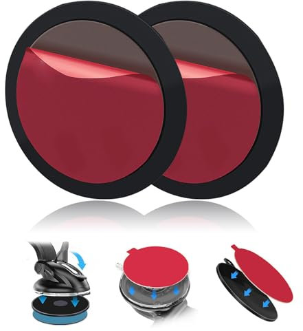 Set of 2 Self-Adhesive Dashboard Mounting Plates for Suction Cup Base Adhesive Dashboard Pad Mounting Disc for Garmin Tomtom Navigation Devices Dash Cam Windscreen Camera Holder