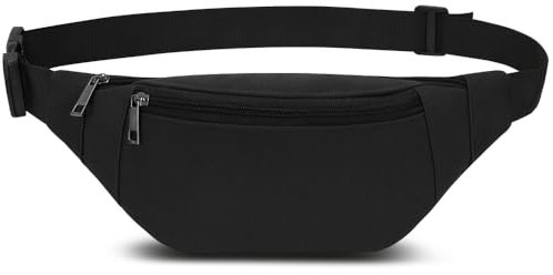 Bauchtasche Gürteltasche Hüfttasche für Herren Damen Wasserdicht Stylisch Nylon Unisex Bum Waist Fanny Pack für Outdoor Sport Reise Wandern Hundetraining (Schwarz01)