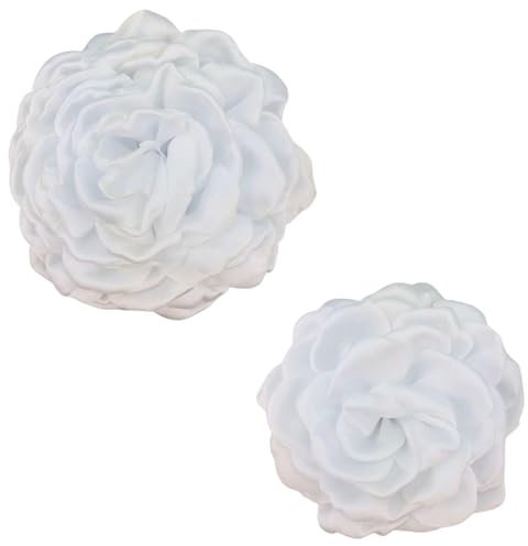 2 Pinzas Para El Pelo De Flores, Pinzas Para El Pelo Con Pétalos De Rosa, Accesorios Para El Pelo De Gasa Satinada, Elegantes Accesorios Para El Pelo Para Mujer, Accesorios De Ropa