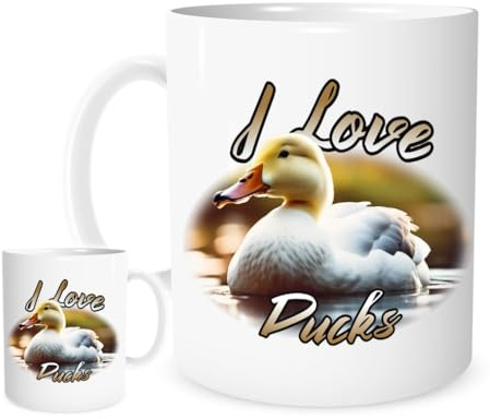 I Love Ducks Mug – Cute Duck Lover Gift, Animal-Themed Ceramic Coffee Cup, Nature Birdwatcher Present, 11oz