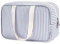 Kulturtasche Damen Gross, Kulturbeutel Groß Damen Kosmetiktasche Waschtasche Make up Tasche Organizer für Kinder and Frauen (Graublaue Streifen)
