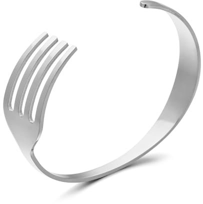 Crayfomo Gold Colored Fork Shaped Cuff Bracelet - Adjustable, Nickel Free, Hypoallergenic - Unisex for Any Occasion