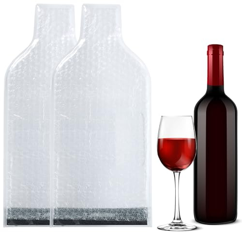 sourcing map 2Pcs Wine Bottle Travel Protector Bags, Wine Bags for Travel Transport(Clear)