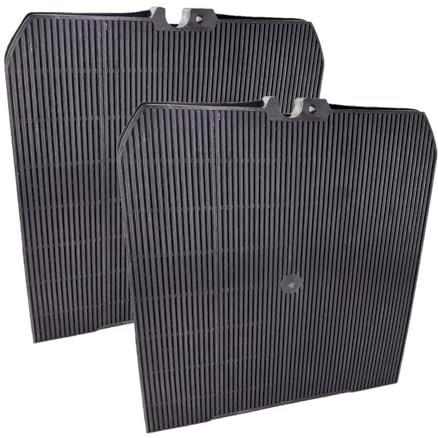 DEKAROX Lot de 2 filtres à charbon actif compatibles avec Falmec 103050107 N° 3 Type B pour Airlux CR1000 Lot de 2 filtres à charbon de rechange 230/235 mm x 210/215 mm x 15 mm pour hotte aspirante