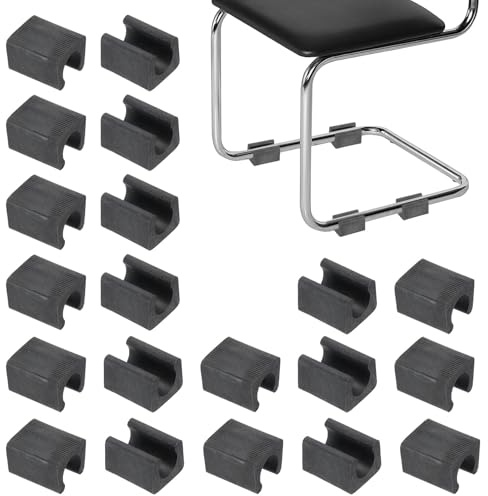 PATIKIL 20pcs Coque pour Pieds De Chaise en U, 12mm Protège-Sols en Forme De U pour Embouts Rectangulaires pour Patins Glissent Facilement, Noir