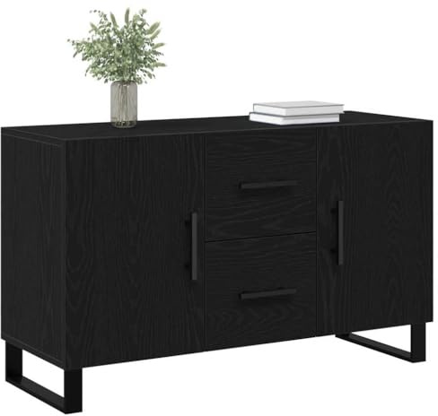 vidaXL Sideboard Schwarz Eichen-Optik 100 x 36 x 60 cm Holzwerkstoff, Moderner Sideboard, rechteckige Aufbewahrung, funktional, eleganter Schrank, Platz für Schubladen und Türen