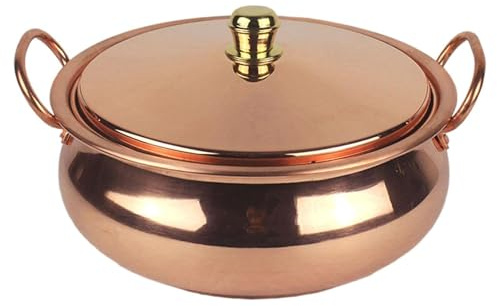 EdirFtra Pentola in Rame Puro da 2 Litri, pentole universali in Rame, Fatta a Mano, pentola Calda, spezzatino Domestico, Ristorante, 20 cm