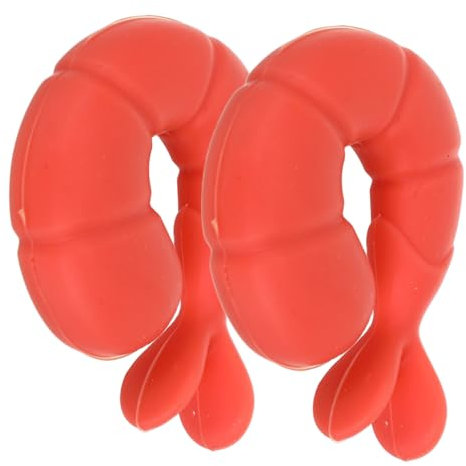 Warmhm 2pcs Shrimp-Shaped Silicone Pot Lid Lifter Holder Clip Heat Resistant Spill Design for Soup Pots Convenient Kitchen Gadget to Prevent Boil Over and Safe Cooking