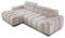 Ecksofa BULL 285x168x77/97 cm, Linke Seite Mit Schlaffunktion, Elektrisch Ausziehbarer Sitzfläche, Verstellbaren Kopfstützen, Dunklen Buchenholzfüßen, Hydrophobem SALVADOR-Bezugstoff - Cappucino