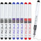 Candcamp 9PCS Fountain Pens Disposable for Writing Fine Point Pen Set Smooth Writing for Journaling Sketching Lettering Text Highlighting Calligraphy Office School, Black Blue Red Ink