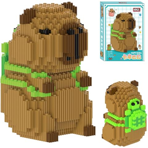 VEQENIFY Capybara Bausteine, Capybara Mini Klemmbausteine Modellbausatz | Tier-Blöcke Micro Building, DIY Building Blocks , Particle Baustein-Set,Klemmbausteine für Kinder und Erwachsene, 1606 Stücke